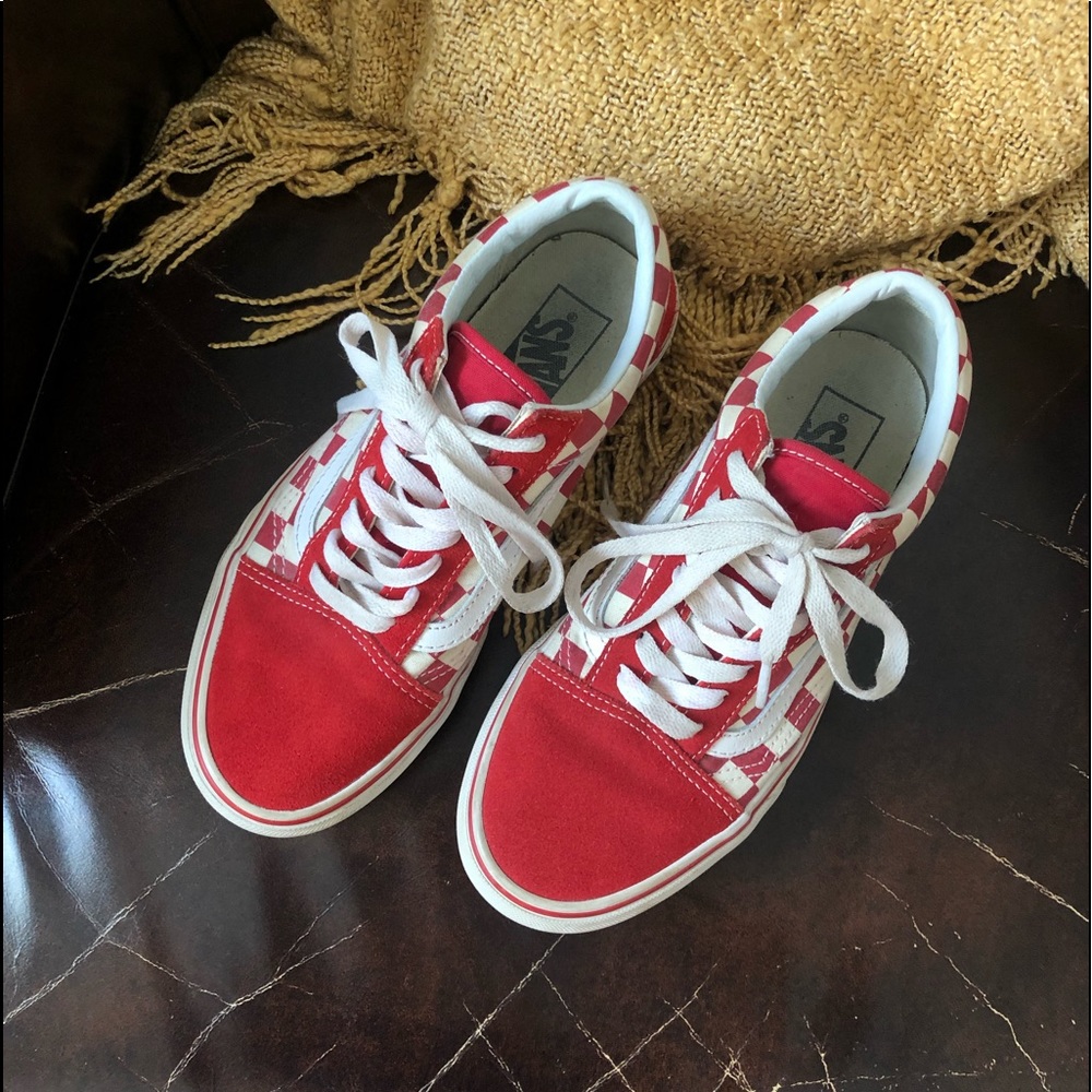 Red Check Old Skool Vans